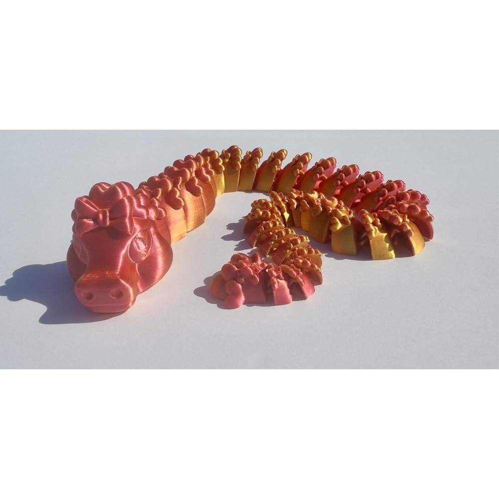 3D Printed Love Dragon Multicolor ARTICULATED large Valentines Gift Birthday